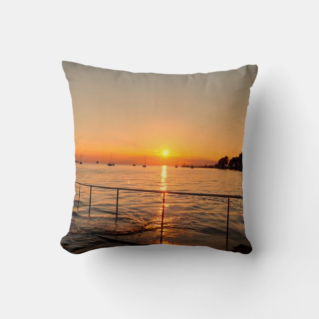 Peaceful Sunset Nature Photography Cushion (Front)