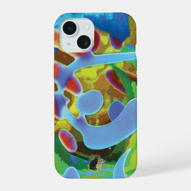 Peaceful Swirls iPhone 15 Case (Back)