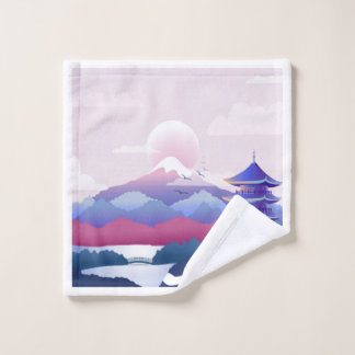 Peaceful Temple Scenery At Dawn Bath Towel Set