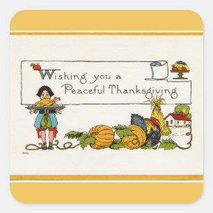 Peaceful Thanksgiving Square Sticker
