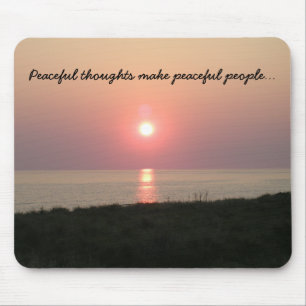 Peaceful Thoughts/Sunset on Beach over the Sea Mouse Mat