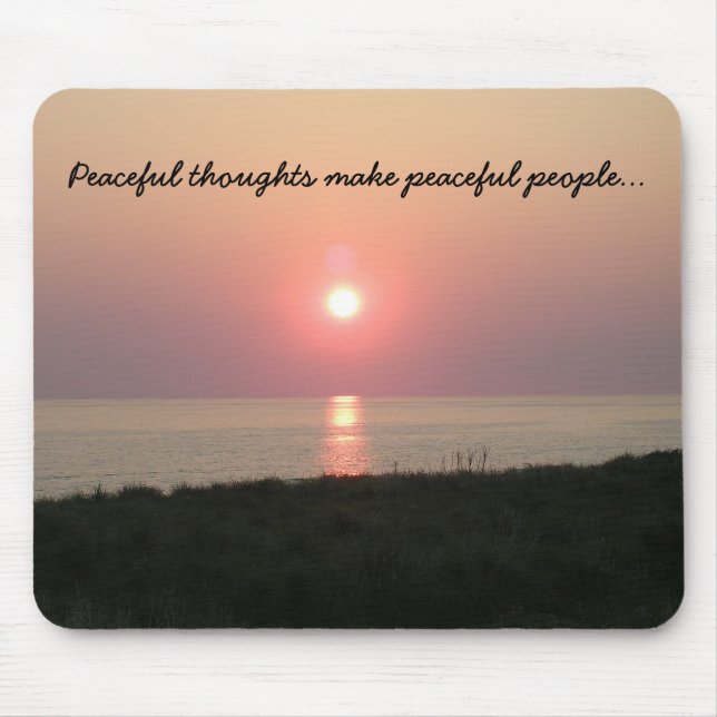 Peaceful Thoughts/Sunset on Beach over the Sea Mouse Mat (Front)