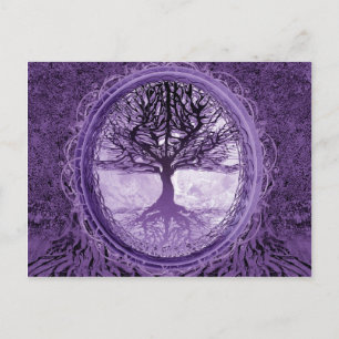 Peaceful Tree in Purple Postcard