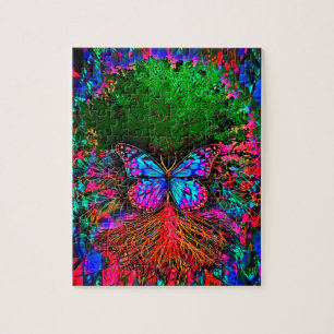 Peaceful Tree of Life in Rainbow Colours Jigsaw Puzzle