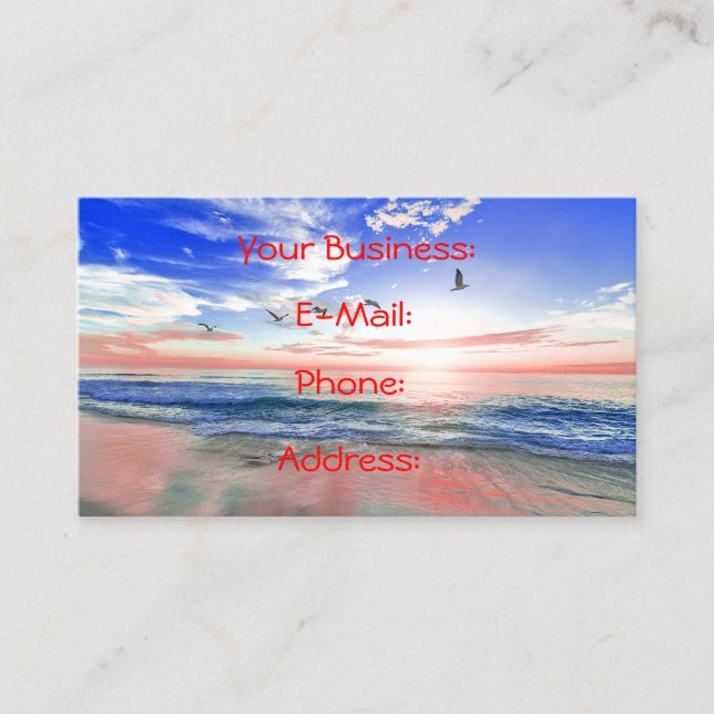 Peaceful Tropical Beach Retreat Business Card (Front)