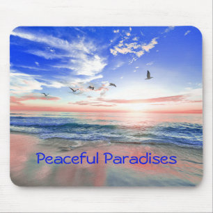 Peaceful Tropical Beach Retreat Mouse Mat