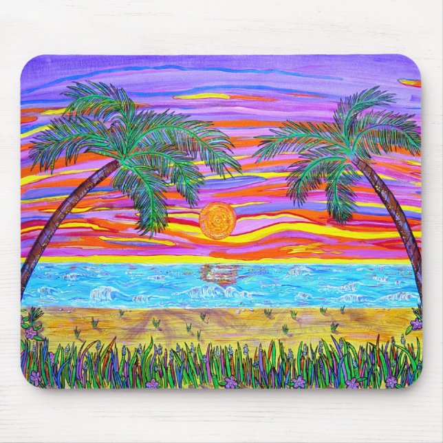 Peaceful Tropical Paradise Mouse Mat (Front)