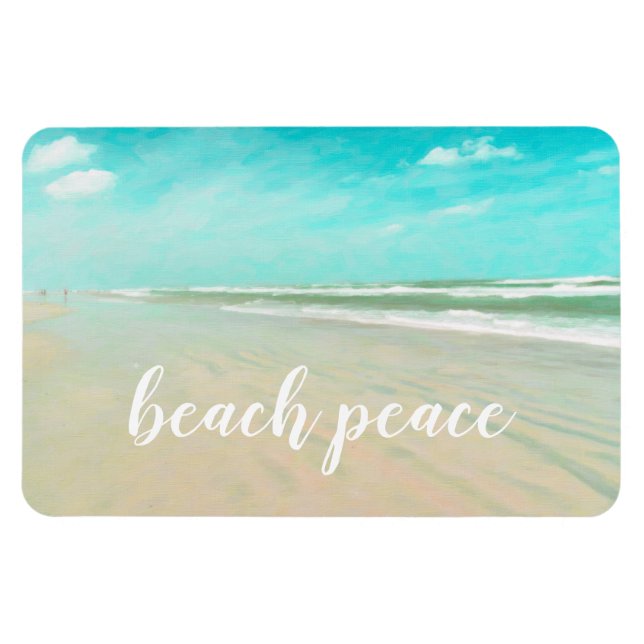 Peaceful Turquoise Sky Beach Seascape Magnet (Horizontal)