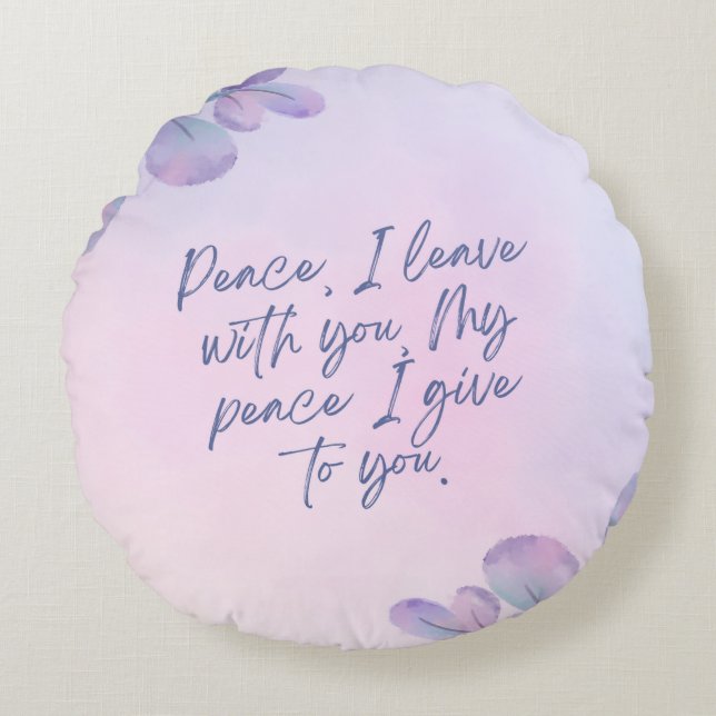 Peaceful Watercolor Floral Pillow Design (Front)