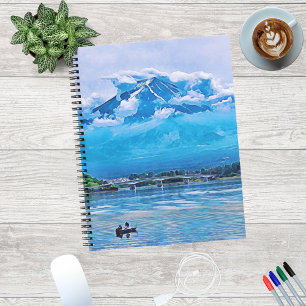 Peaceful Watercolor Japanese Art Design Notebook