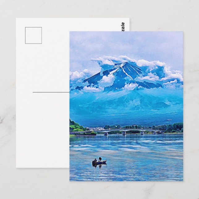 Peaceful Watercolor Japanese Art Design  Postcard (Front/Back)