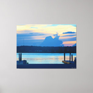 Peaceful Waterfront Sunset Canvas Print