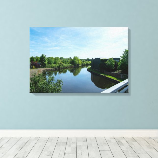 Peaceful Waterside at Wakefield Waterfront Canvas Print (Insitu(Wood Floor))