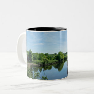 Peaceful Waterside at Wakefield Waterfront Two-Tone Coffee Mug