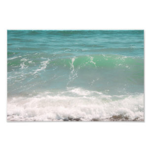 Peaceful Waves Blue Green Sea Beach Photography Photo Print