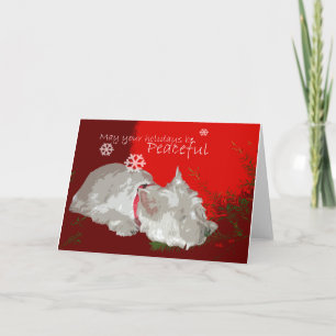 PEACEFUL WESTIE HOLIDAYS HOLIDAY CARD