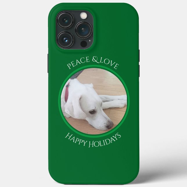 Peaceful White Dog Red Collar Christmas Case-Mate iPhone Case (Back)