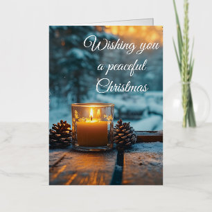 Peaceful winter Christmas decoration in the window Foil Greeting Card