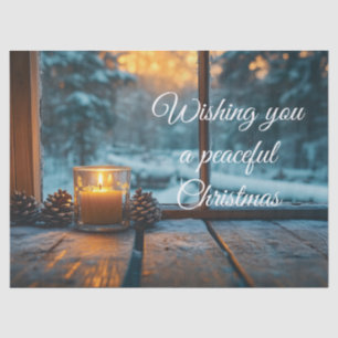 Peaceful winter Christmas decoration in the window Tissue Paper