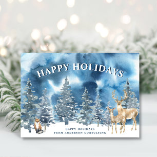 Peaceful Winter Forest Business Holiday Card