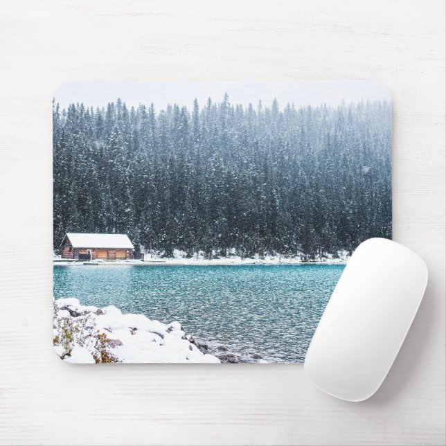 Peaceful Winter (Lake Louise) Mouse Mat (With Mouse)