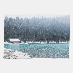 Peaceful Winter (Lake Louise) Tea Towel