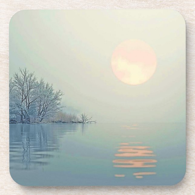 Peaceful Winter Morning Art Coaster (Front)