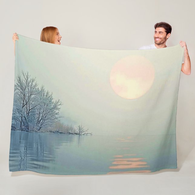 Peaceful Winter Morning Art Fleece Blanket (In Situ)