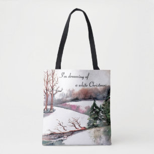 Peaceful Winter Scene Holiday Tote Bag