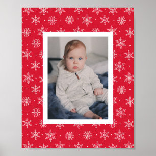 Peaceful Winter Snowflake Red Poster