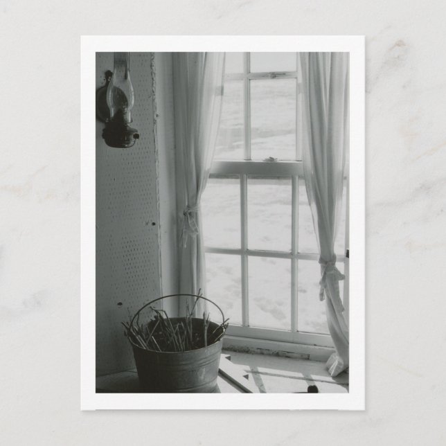 Peaceful Winter Window Postcard (Front)