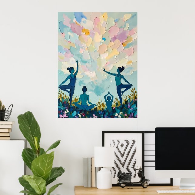 Peaceful Yoga Practice Poster (Home Office)
