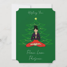 Peaceful Yogi by Christmas Tree