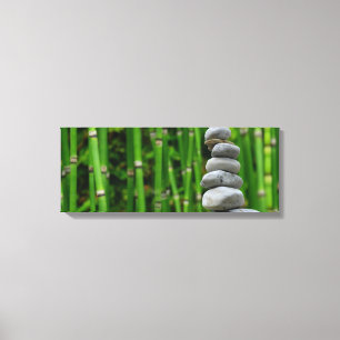 Peaceful Zen Rock Stack and Bamboo Canvas Print