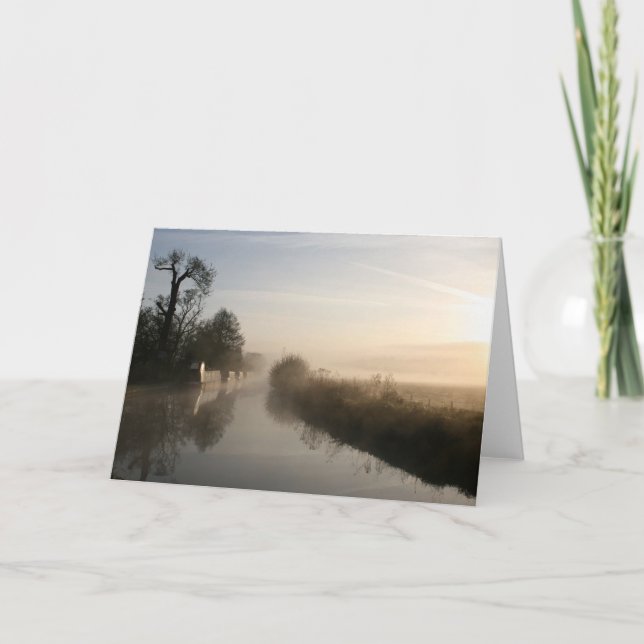 Peacefulness Llangollen Canal Sunrise Notecard (Front)