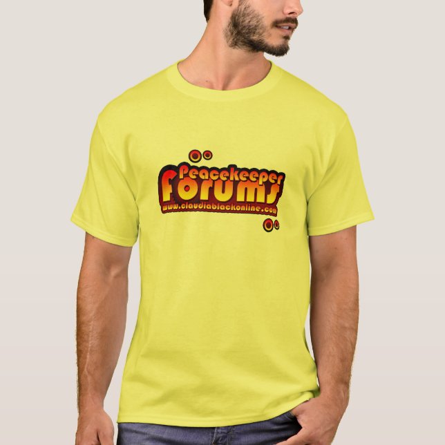 Peacekeeper forums yellow t-shirt (Front)