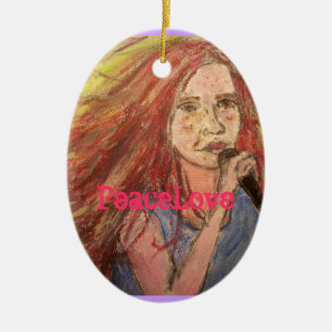 PeaceLove Rocker Girl Ceramic Tree Decoration
