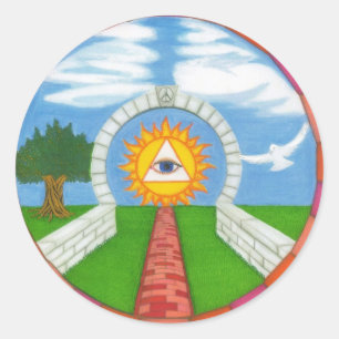 peacemandala classic round sticker