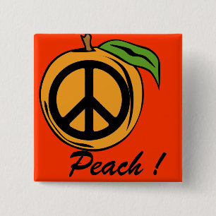 Peach ! 15 cm square badge