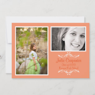 Peach 2 Photo Simple Collage - Grad Announcement