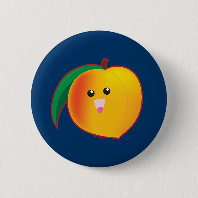 Peach 6 Cm Round Badge (Front)