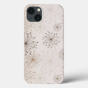 Peach Abstract Flowers iPhone 13 Case