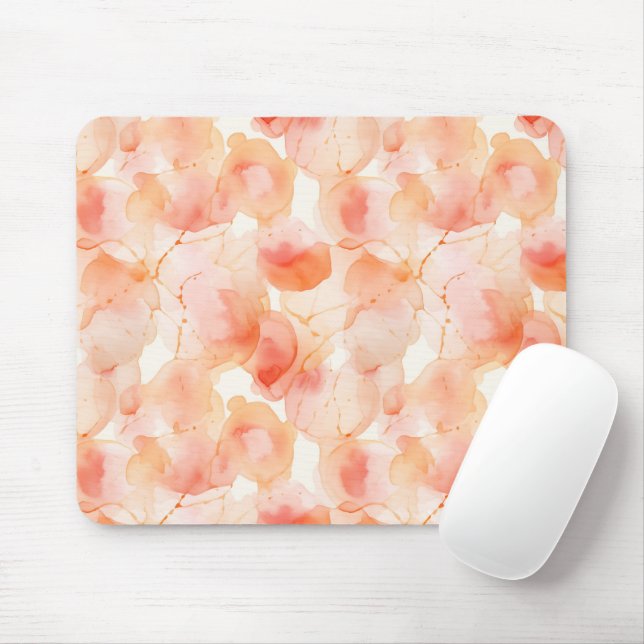 Peach Abstract Mouse Mat (With Mouse)