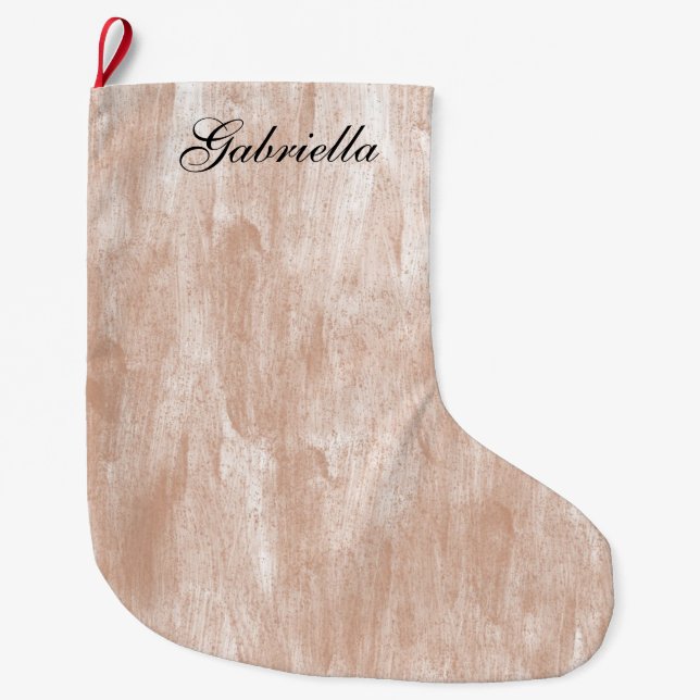 Peach Abstract Personalised Large Christmas Stocking (Front)