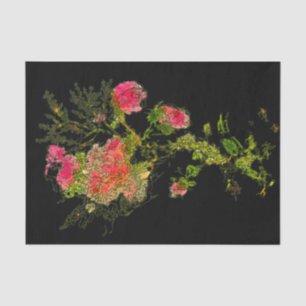 Peach Abstract Rose Floral Decoupage Tissue Paper