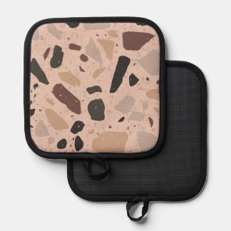 Peach Abstract Square Pot Holder