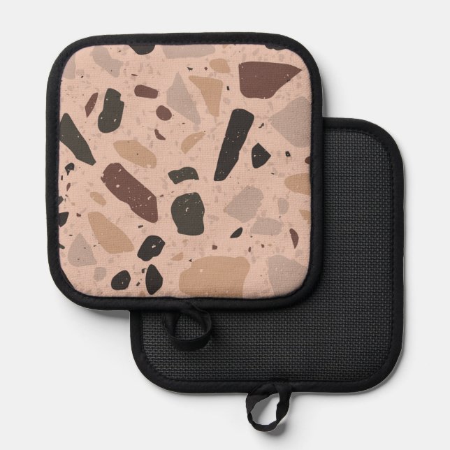Peach Abstract Square Pot Holder (Front/Back)