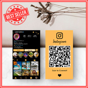 Peach Aesthetic Real Estate Agent Instagram QR Business Card