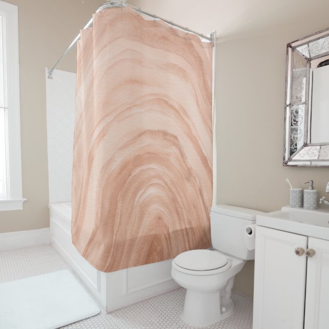 Peach Agate II Watercolor Pattern  Shower Curtain (In Situ)