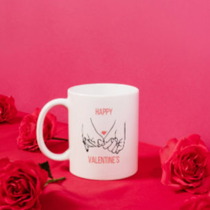 Peach and Black Aesthetic Happy Valentine's  Coffee Mug